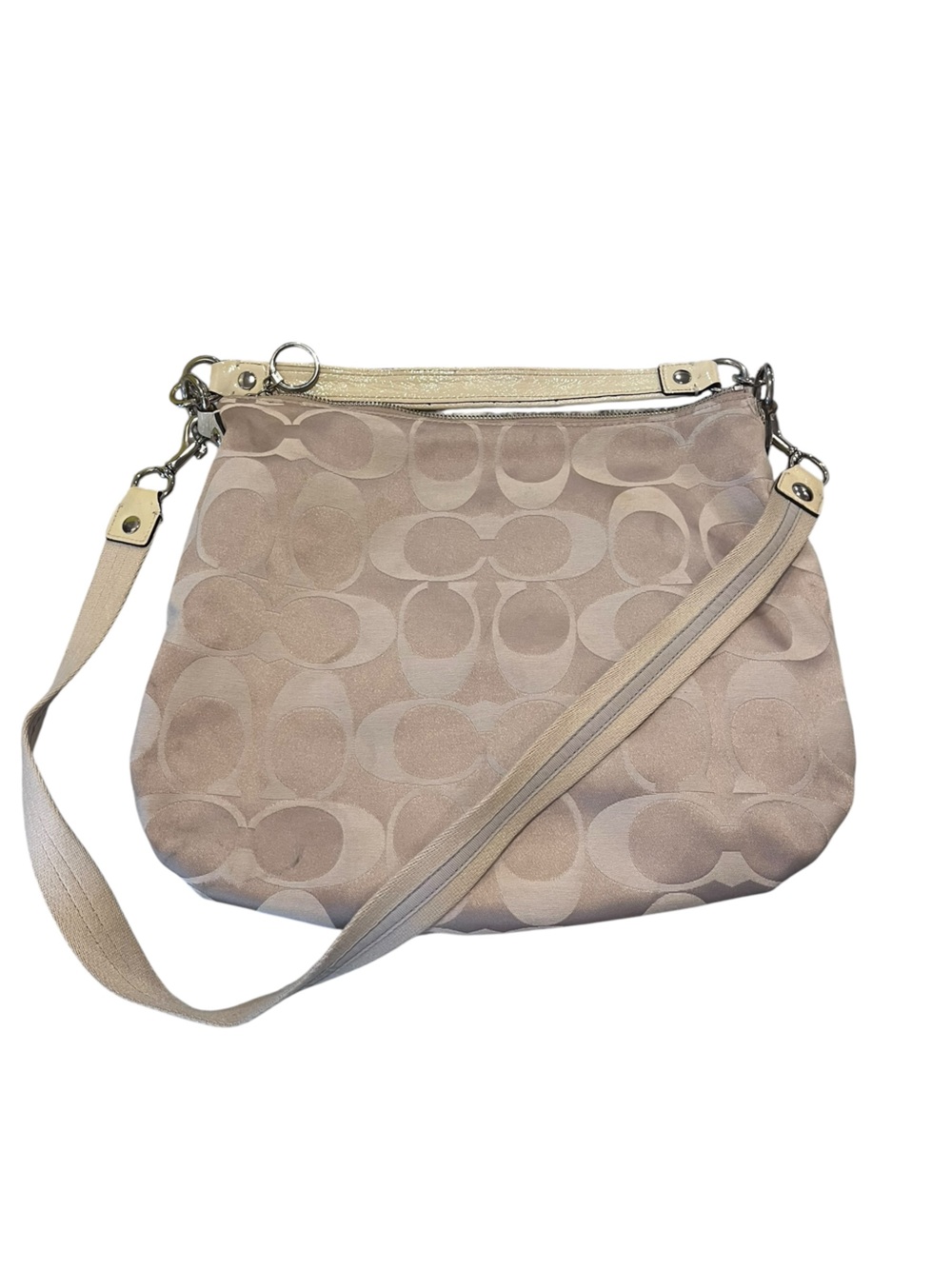 32) Coach Poppy Signature Double Pocket Hobo Bag. - Picture 2 of 4